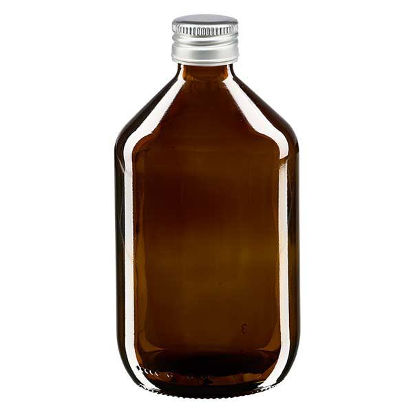 500ml medicijnfles bruin, met zilveren aluminium dop 500ml medicijnfles bruin, met zilveren aluminium dop