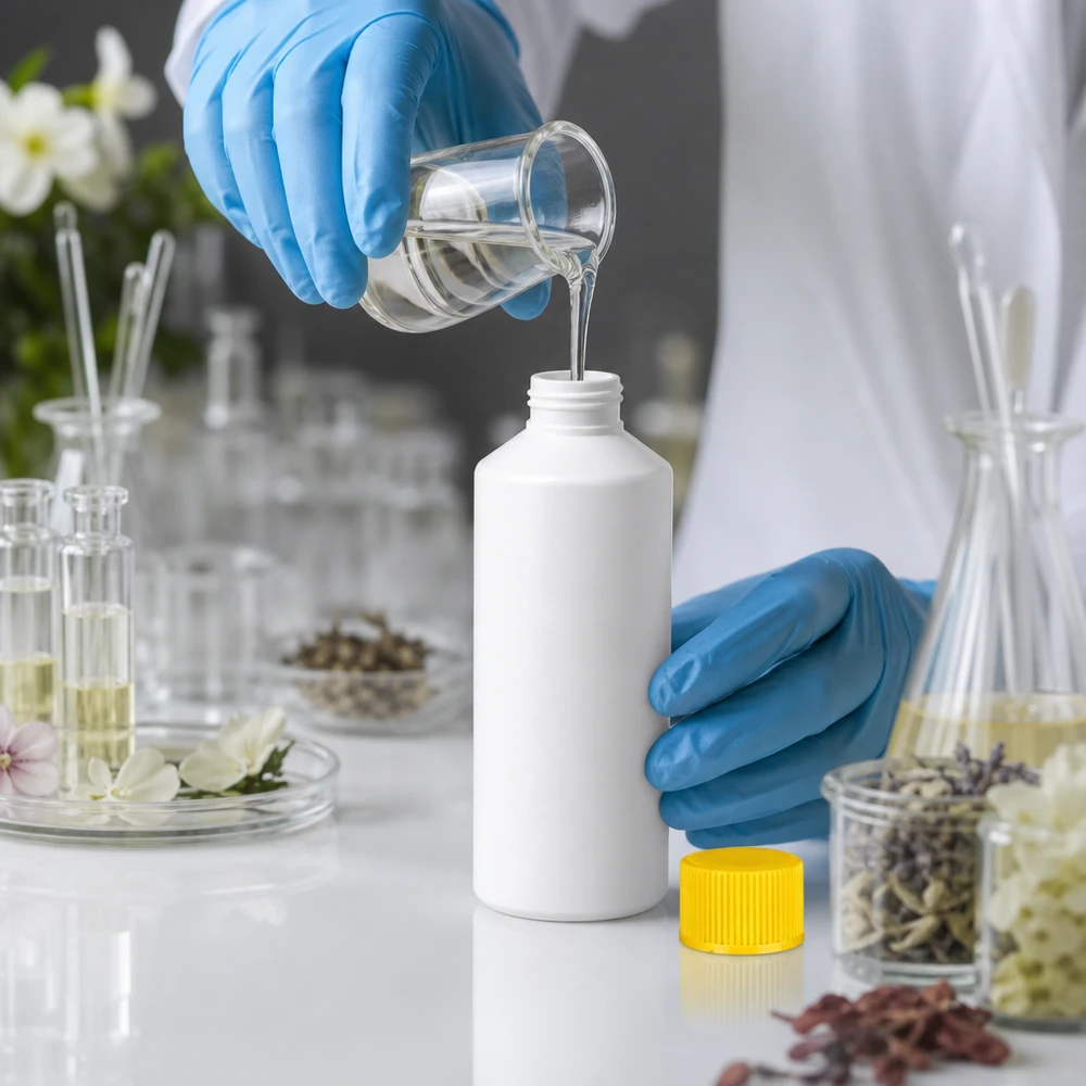Voedselveilige HDPE-fles van 100 ml, wit met gele schroefdop, voor natuurlijke extracten