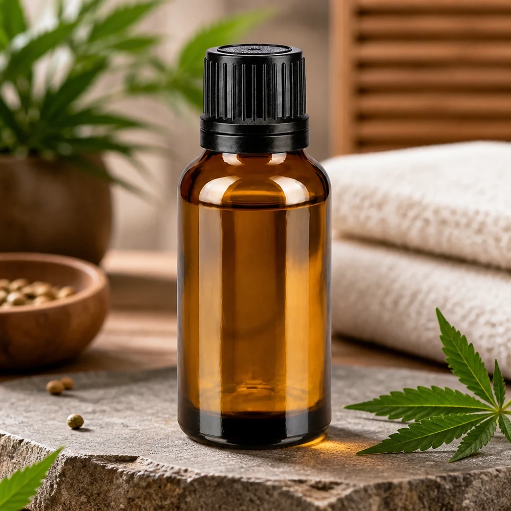 Bruine glazen fles 20ml met zwart druppelsluiting 1mm VR Bruin apothekersglasflesje van 20 ml voor etherische oliën en cannabisextracten