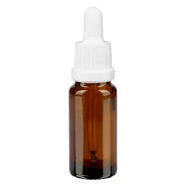 Pipetfles bruin 10ml, pipet wit/wit VR