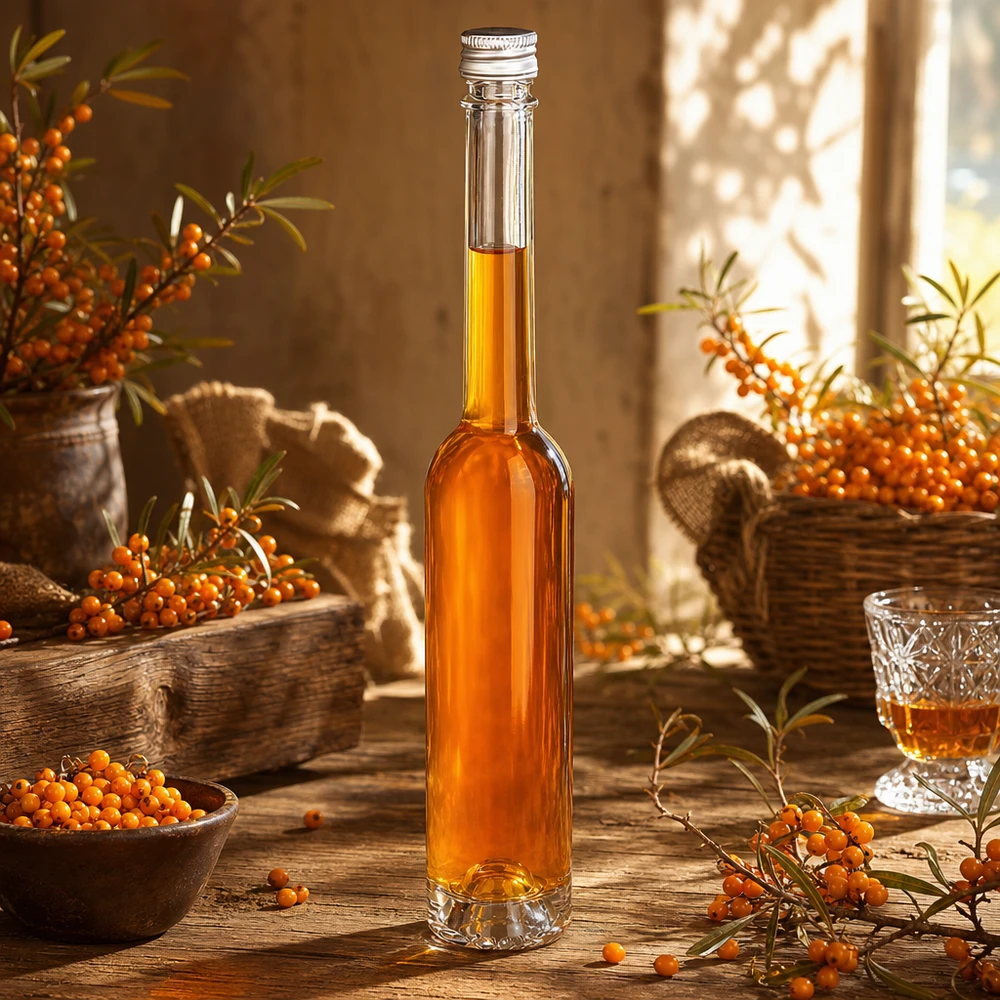 Slanke glazen Toni-fles van 100 ml met zilveren schroefdop - ideaal voor zelfgemaakte likeuren