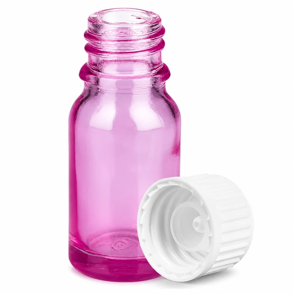 10ml glazen flacon in paars met veilige schroefdop voor farmaceutische toepassingen