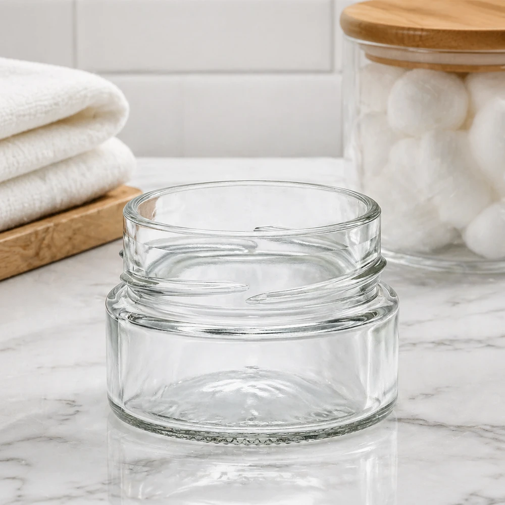 Ronde glazen pot 80ml met TO58 draad transparante inmaakpot voor keuken en opslag