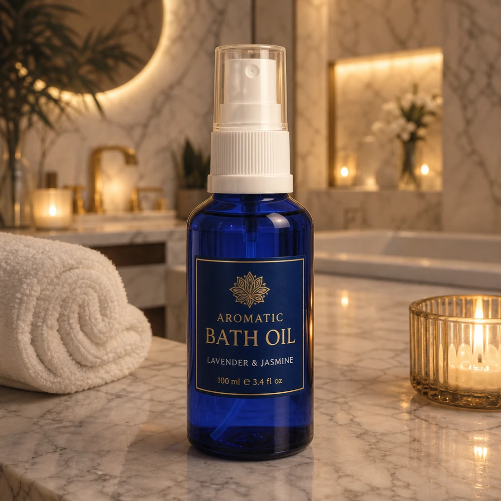 10 ml blauwe apothekersglas-spuitfles voor etherische oliën lavendel en jasmijn, 100 ml, afbeelding