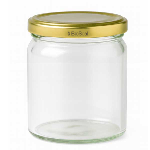 408ml rond glas met BioSeal deksel goud UNiTWIST