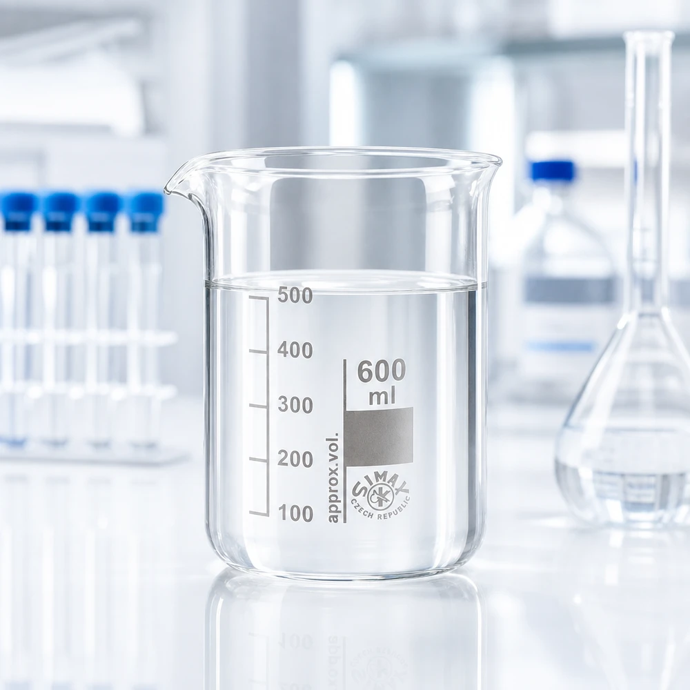 Transparante beker 600ml met lage vorm gemaakt van hoogwaardig borosilicaatglas voor het laboratorium en de keuken