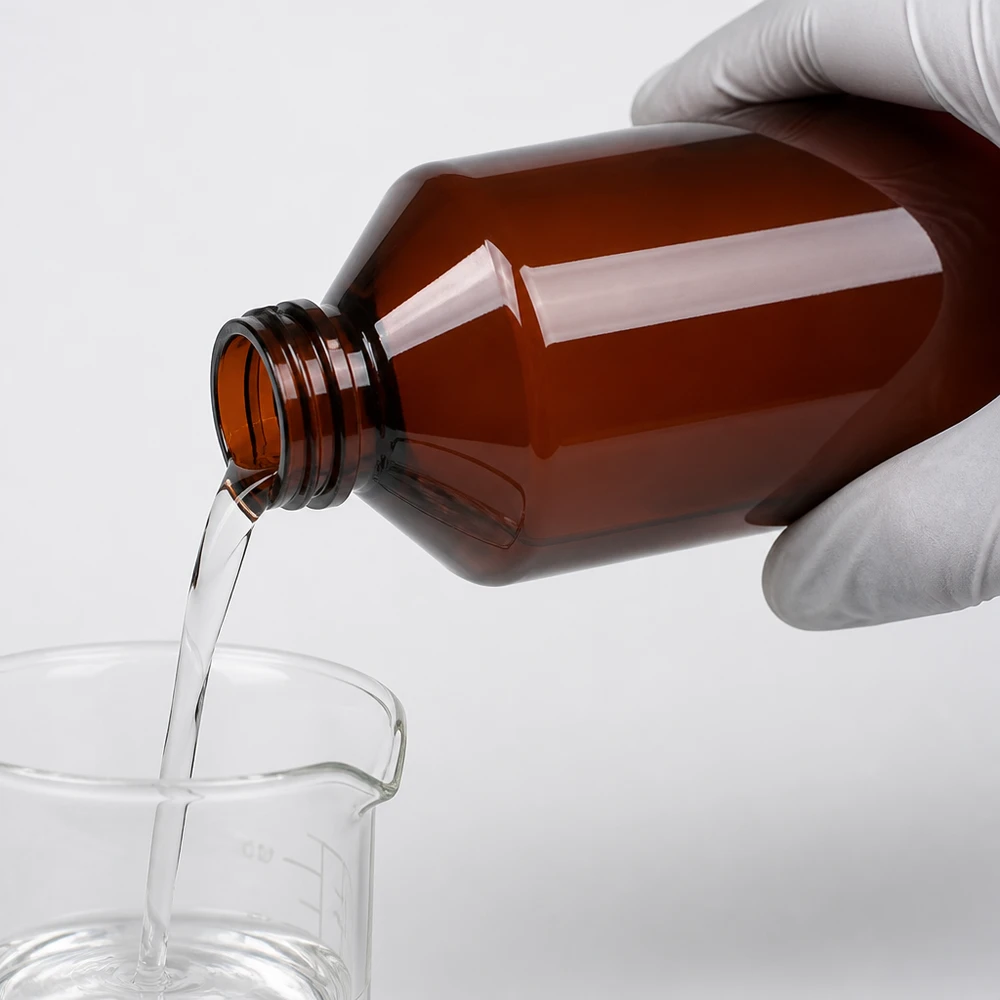 PET fles 1000ml met bruine dop Standaard Chemikalienbeständige PET Flasche braun 1L mit Standardverschluss für sichere Lagerung