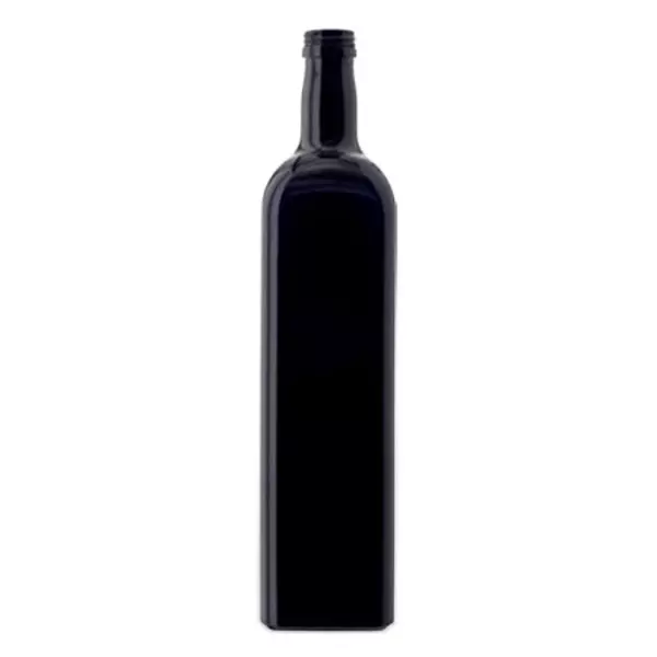 Oliefles, violetglas 1000ml hoekig, UNI 31.5x24 Oliefles, violetglas 1000ml hoekig, UNI 31.5x24