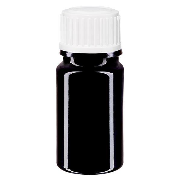Violetglas fles 5ml DIN 18 met wit schroefsluiting Violetglas fles 5ml DIN 18 met wit schroefsluiting