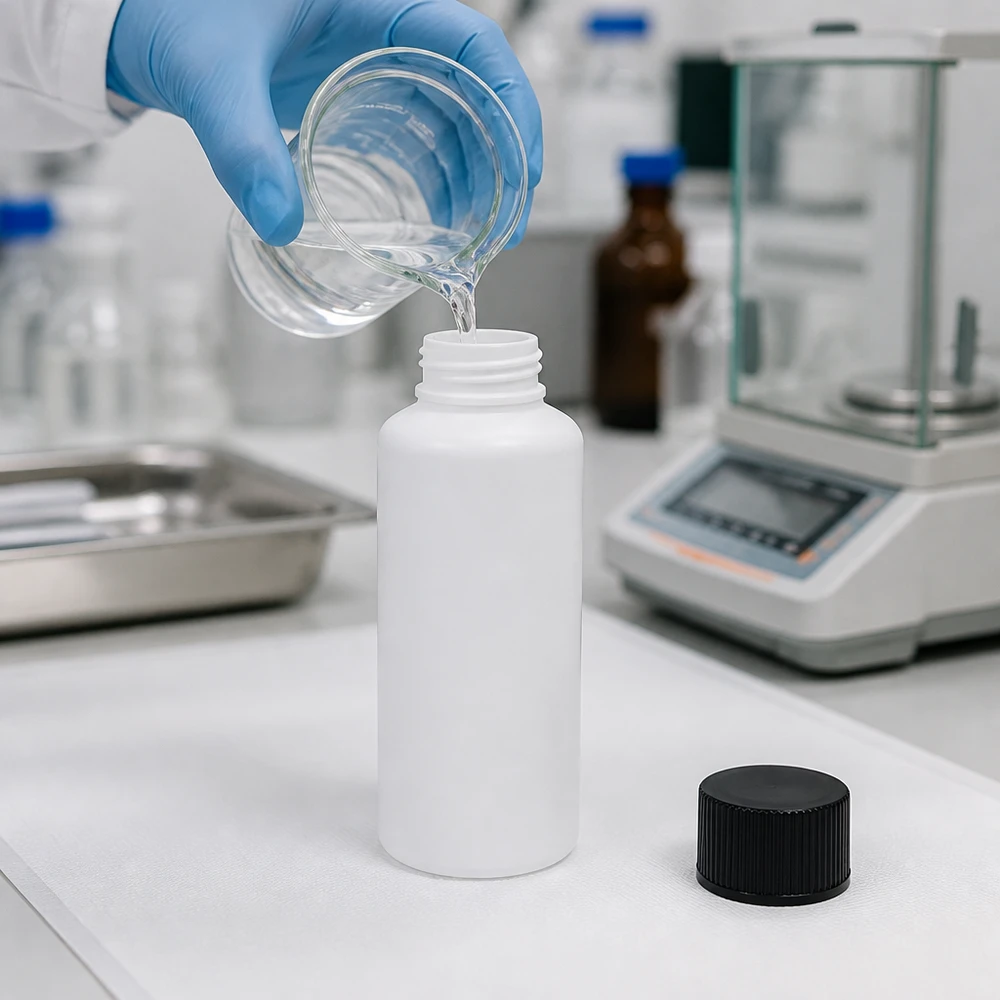 PET cilinderfles 30ml wit met schroefsluiting zwart Voedselveilige HDPE-apotheekfles van 30 ml, wit en ondoorzichtig, met zwarte schroefdop