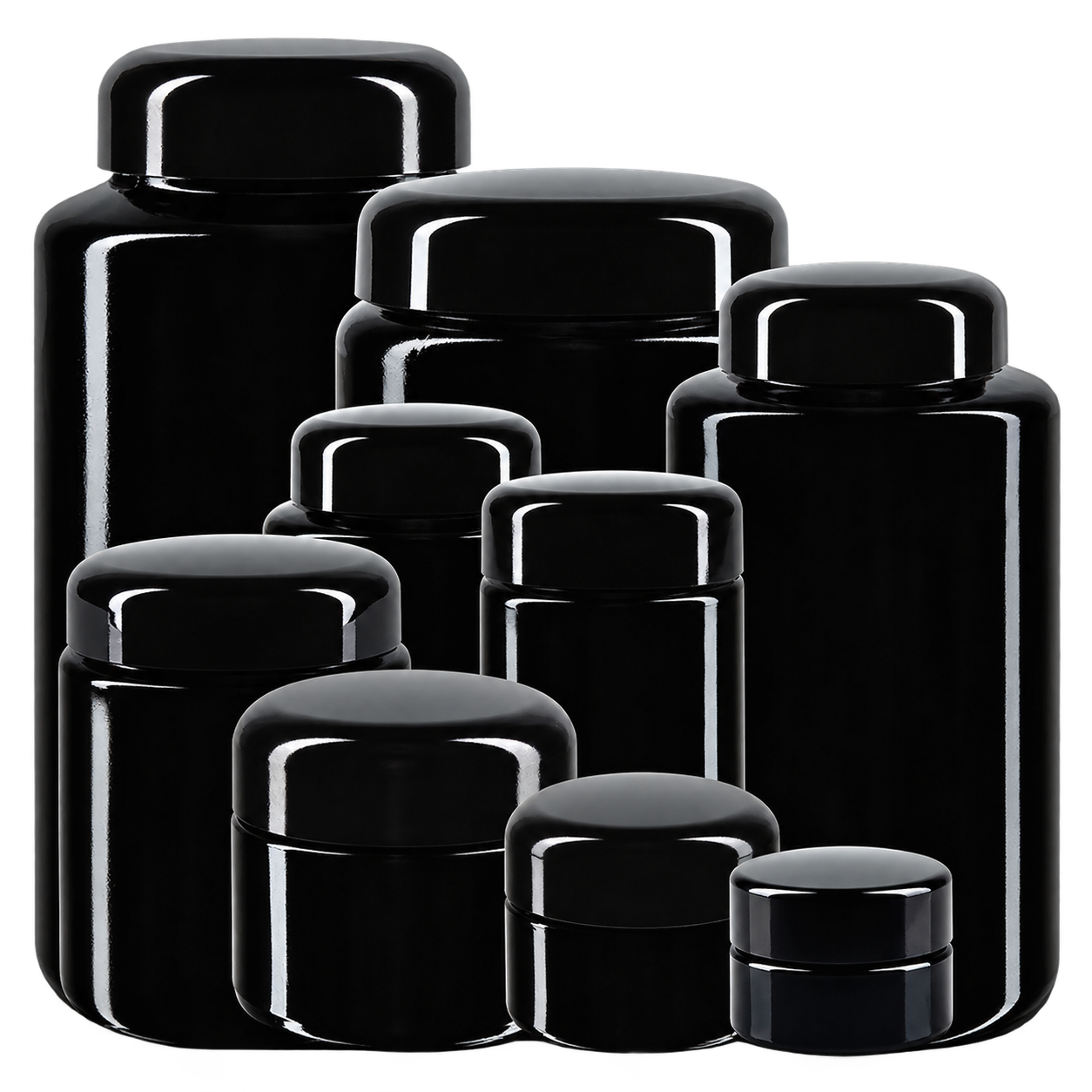 Glazen pot violet (spiegelglas)