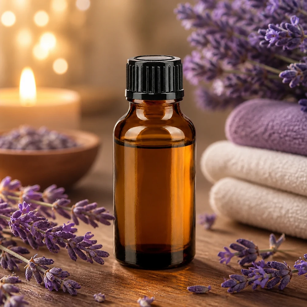 Bruin apothekersglas van 20 ml met zwarte kindveilige sluiting voor natuurlijke cosmetica