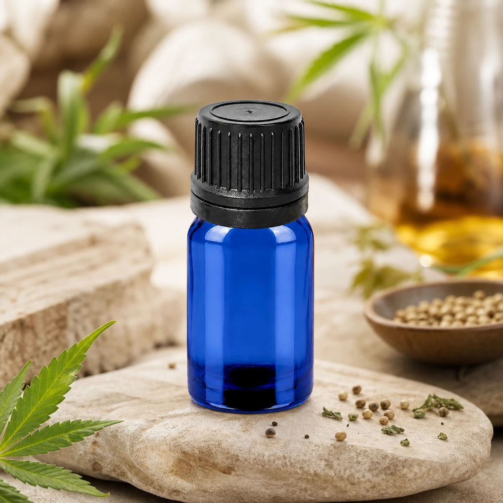 Premium 5ml glazen flesje met 1mm druppelaar, ideaal voor essentiële oliën en tincturen