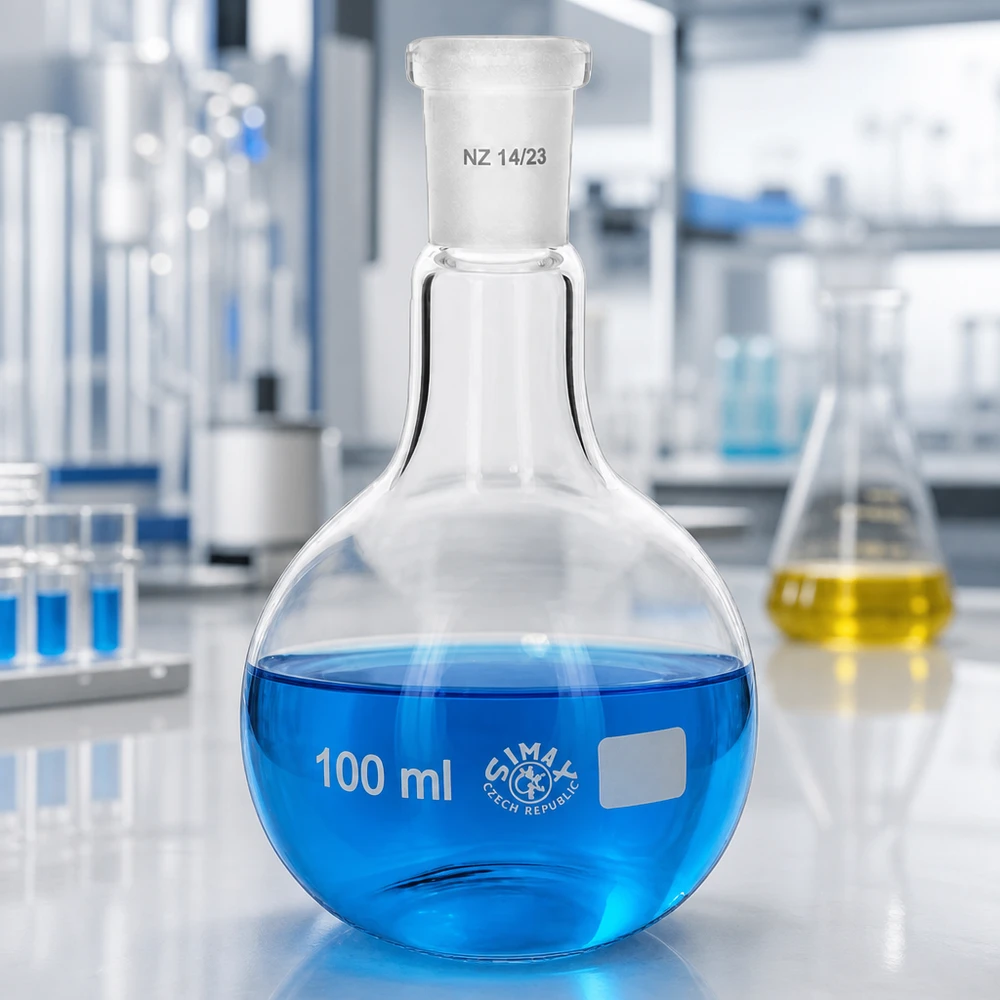 Analytische erlenmeyer 100 ml van hittebestendig laboratoriumglas met standaard geslepen verbinding 14/23