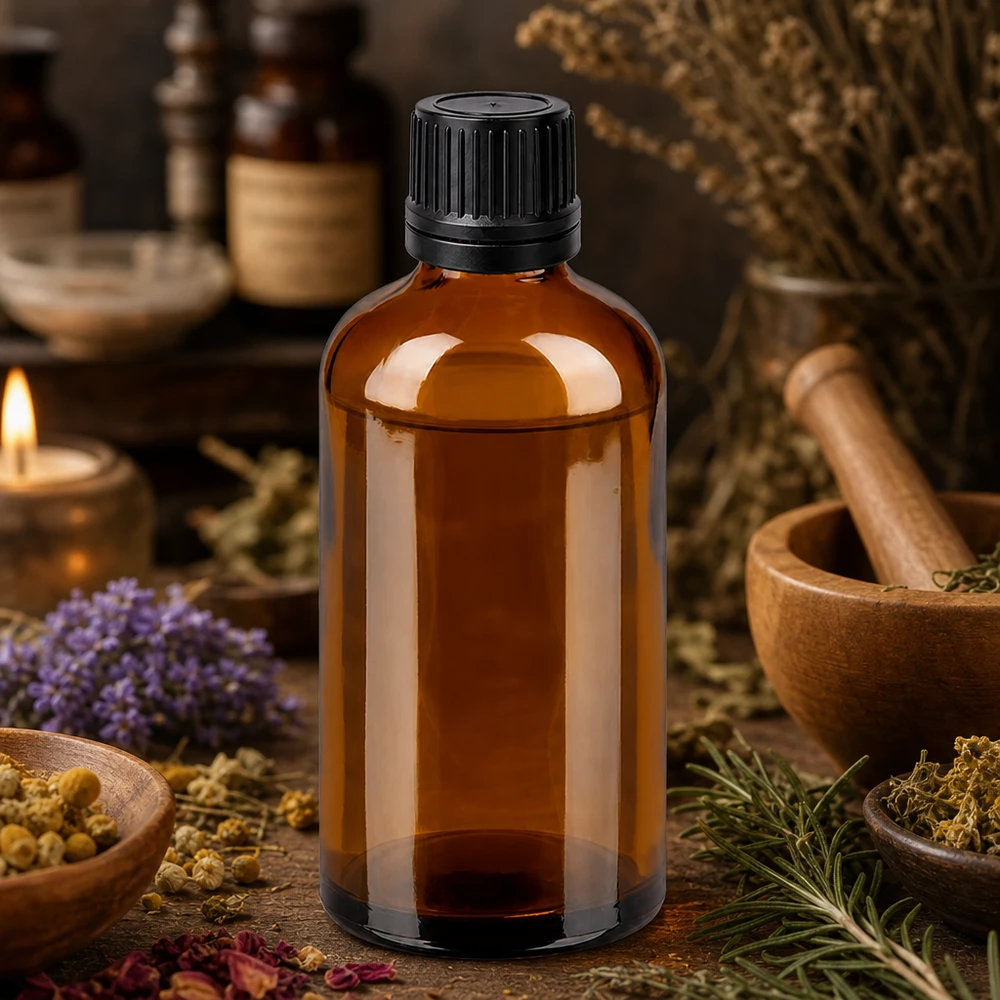 100ml druppelfles 1mm zwart OV BrownLine UT18/100 Steriliseerbare glazen fles 100ml met kindveilige dop voor professioneel doseren