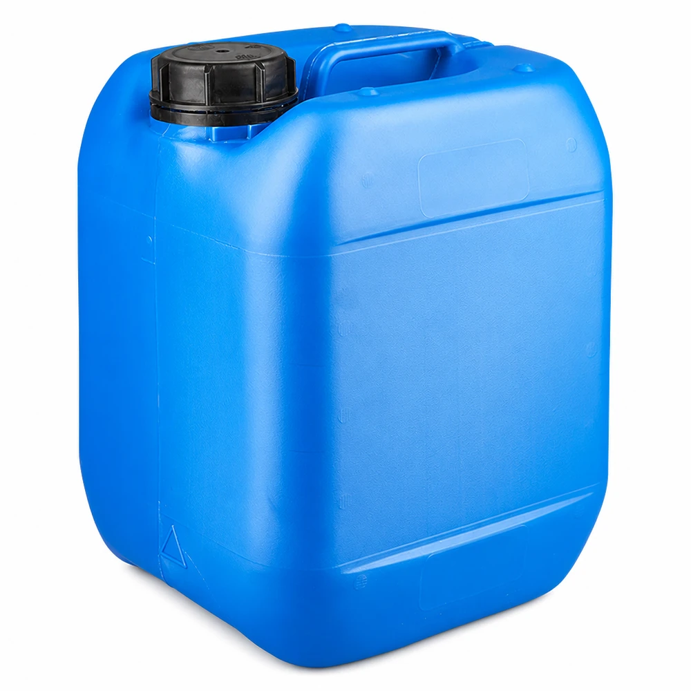 Stevige blauwe jerrycan van 5 liter met zwarte schroefdop (OV) voor transport en opslag