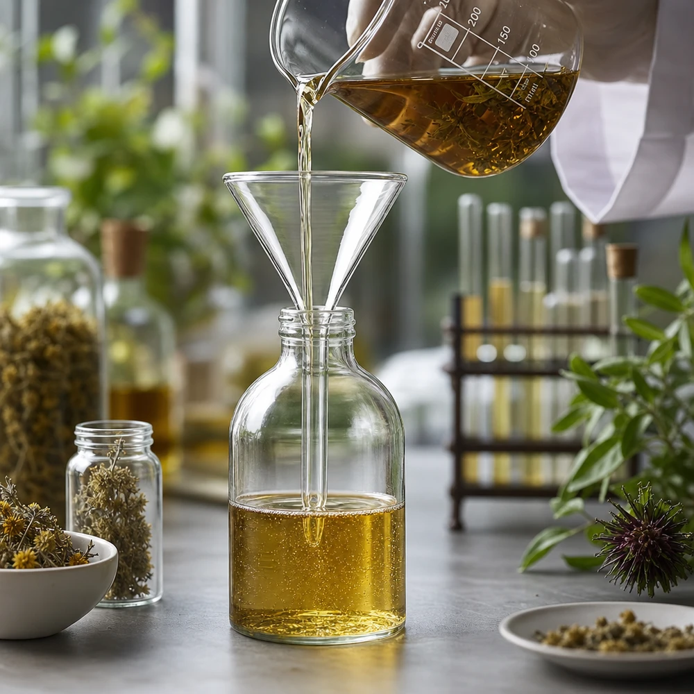 Hittebestendige trechter van borosilicaat 55 mm met kort handvat voor professionele laboratoriumtoepassingen