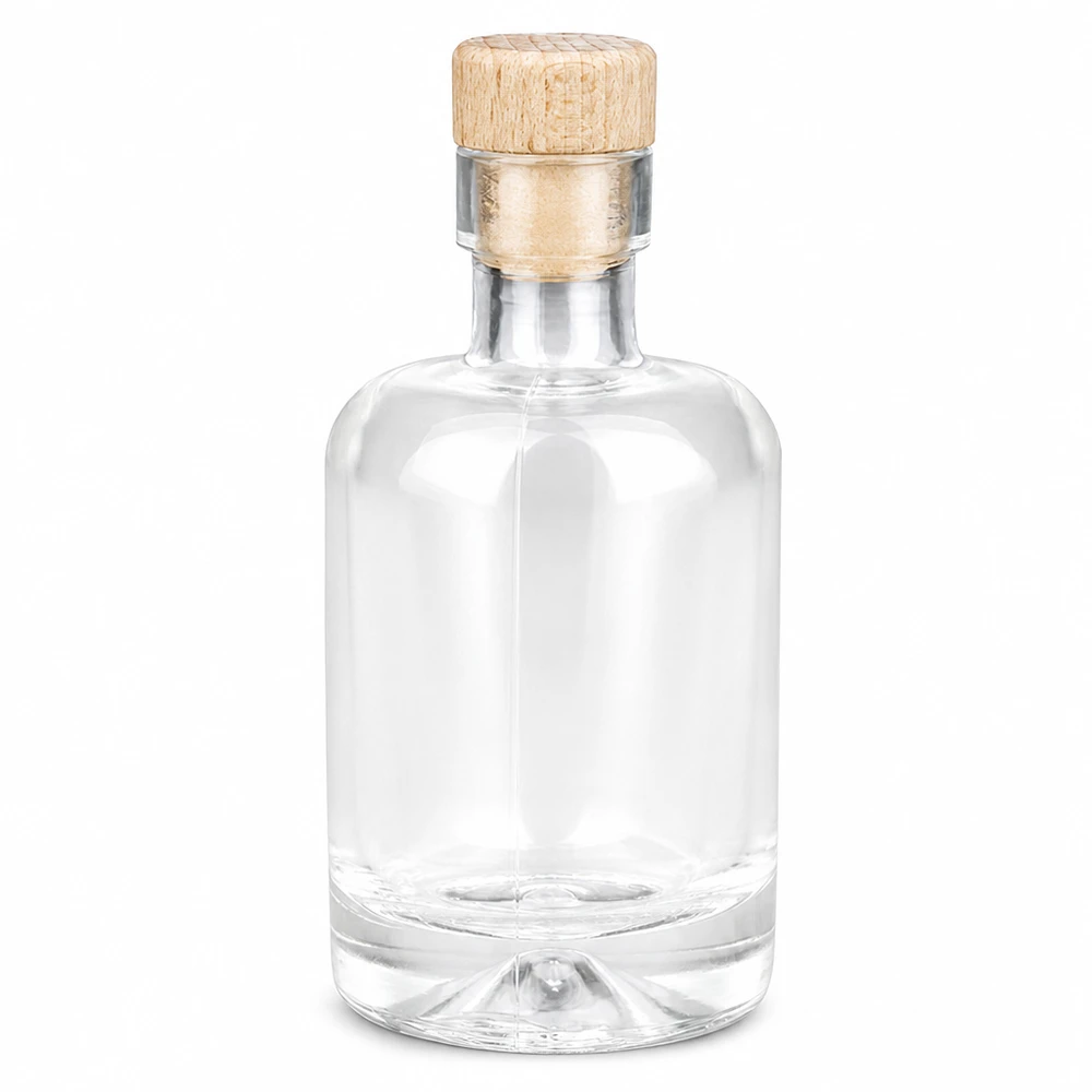 50ml glazen fles Amelie met houten handvat kurk UNiTWIST leeg transparant voor sterke dranken en oliën