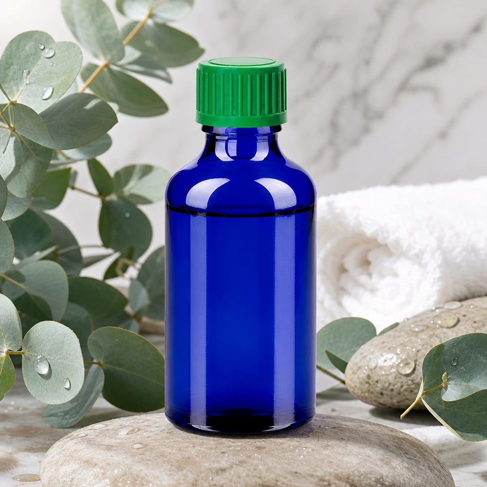 50ml Druppelflesje 0.8mm groen STD BlueLine UT18/50 Precisie druppelfles 50ml in elegant blauw met functionele groene druppeldop