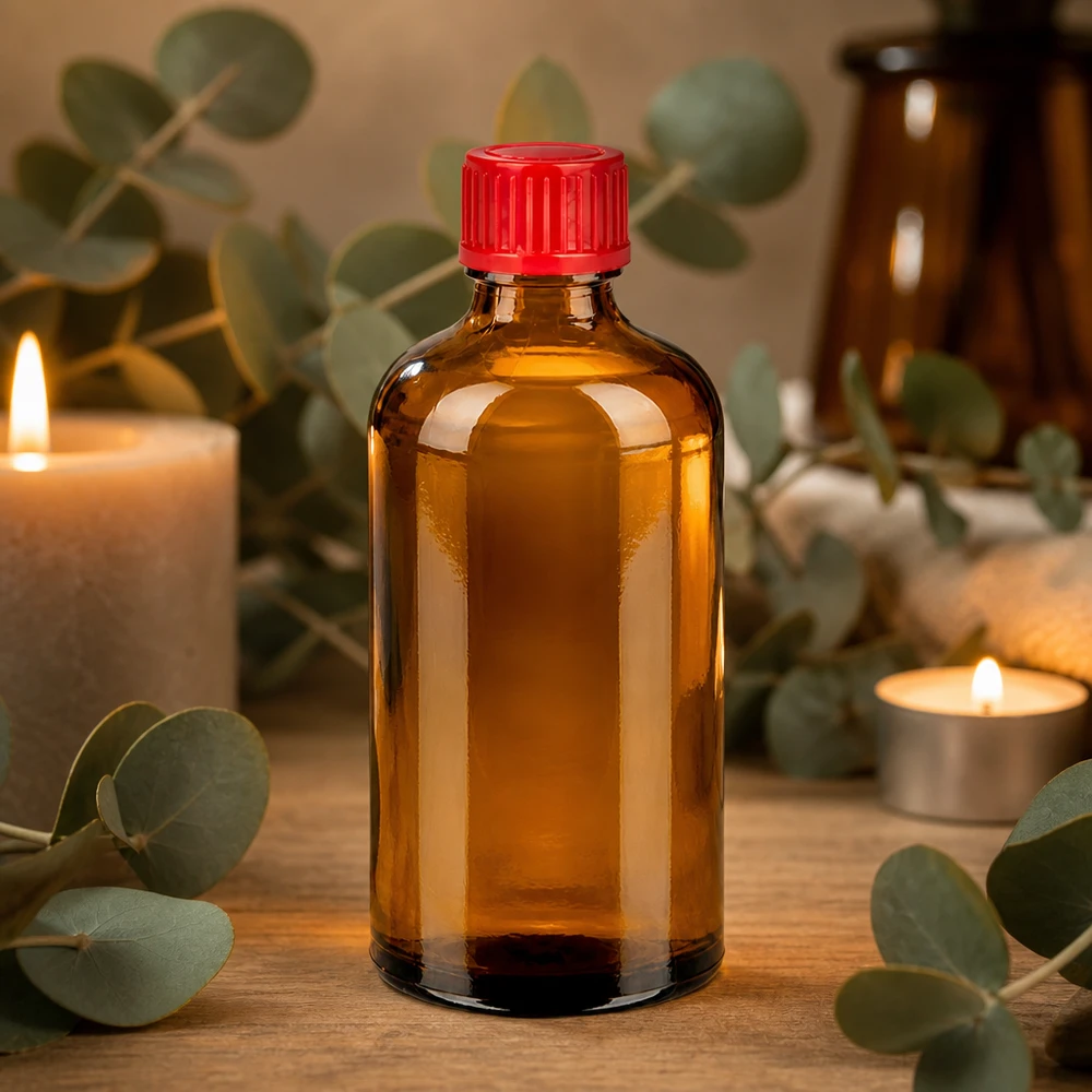 Handige 100ml amberkleurige glazen fles ideaal voor tincturen, extracten en homeopathische preparaten