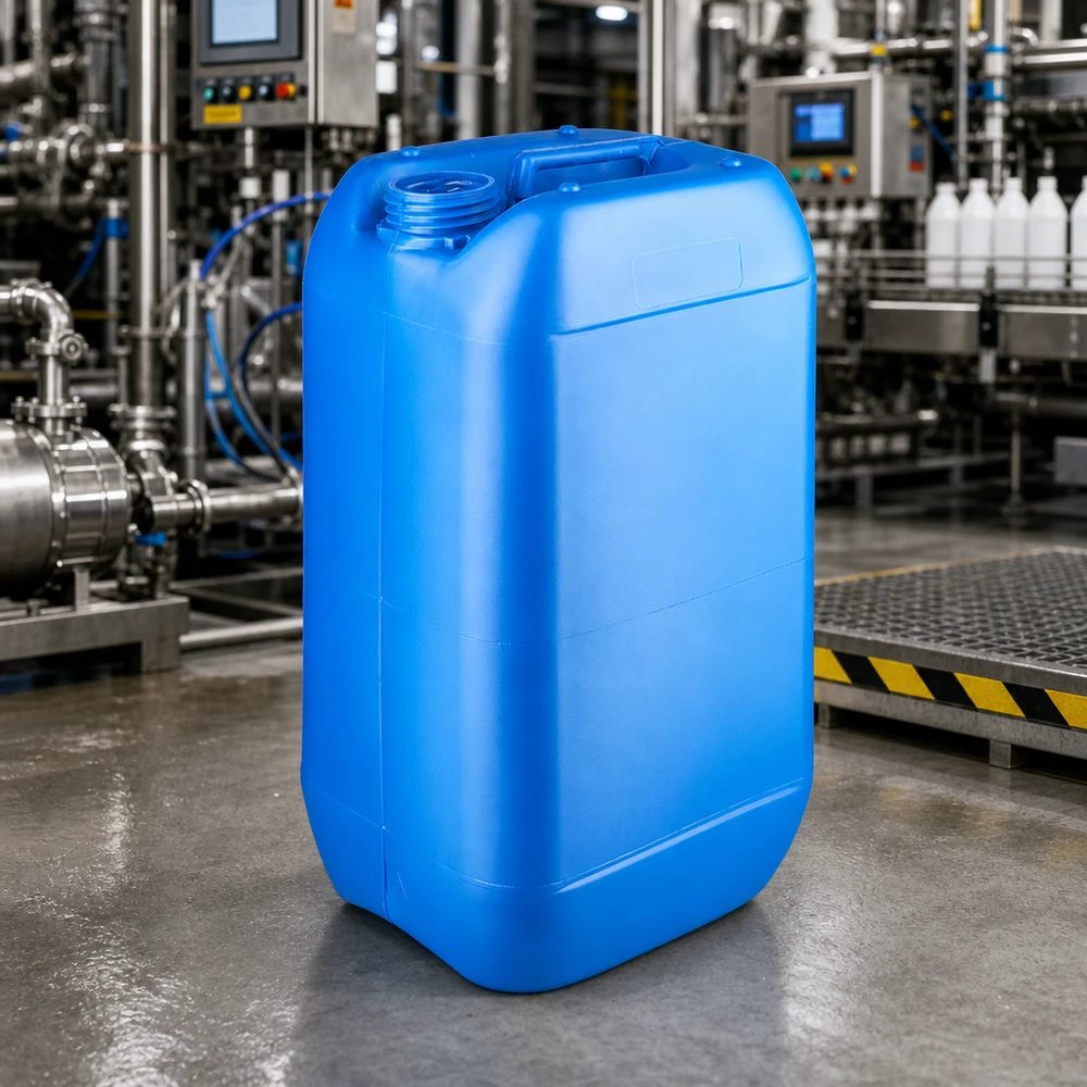Blauwe lege jerrycan van 15 liter zonder schroefdop, geschikt voor levensmiddelen, de farmaceutische sector en de industrie
