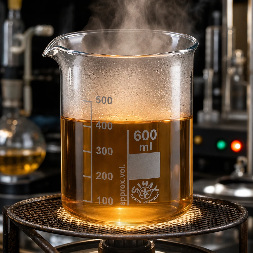 Maatbeker 600 ml lage vorm met duidelijk zichtbare milliliterverdeling gemaakt van borosilicaatglas