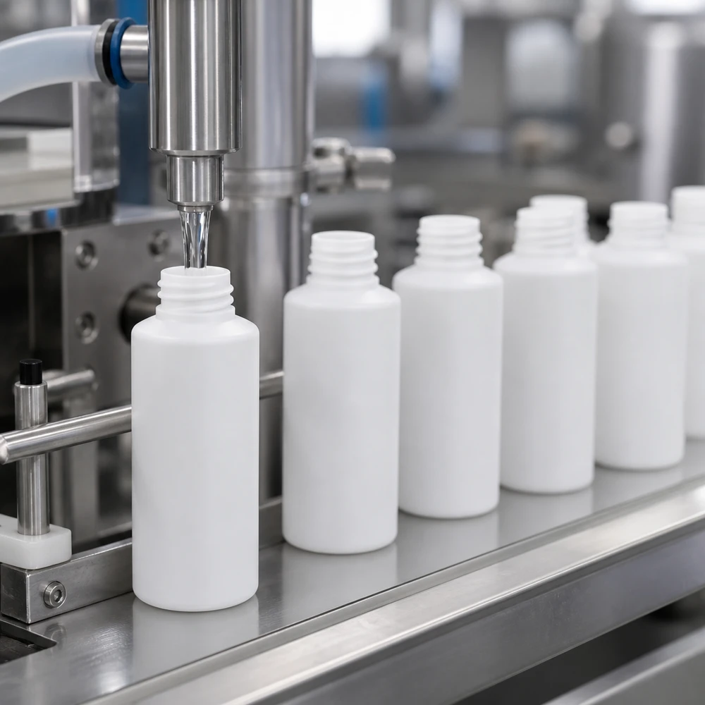 PET cilinderfles 30ml wit, S20x3, zonder sluiting Farmaceutische afvulling van witte HDPE-kunststof flesjes van 30 ml met een nauwkeurige doseernaald