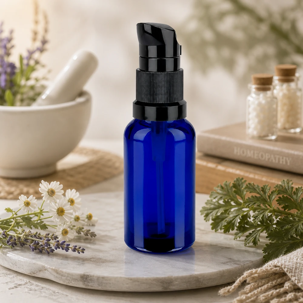 20ml pompflacon zwart STD BlueLine UT18/20 20ml pompfles zwart STD BlueLine UT18/20 - stijlvol ontwerp voor badkamer en cosmeticatafel