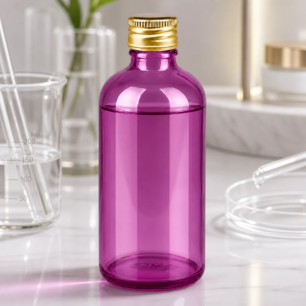 Hoogwaardige fles van 100 ml getint glas met luchtdichte dop voor laboratoriumtoepassingen