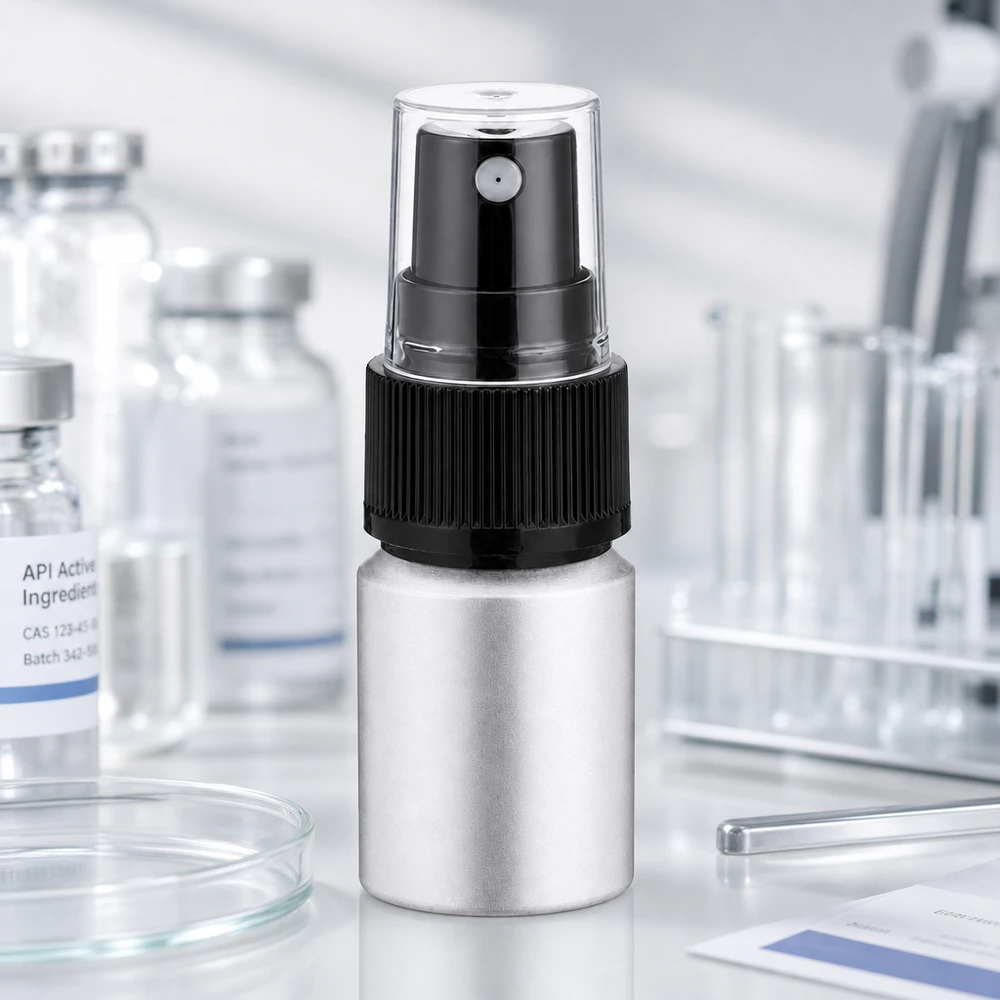 Duurzaam 10ml flesje van gebeitst aluminium met ergonomische verstuiver voor dagelijks gebruik