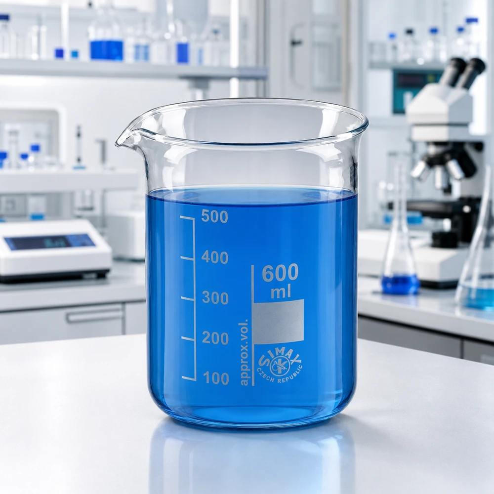 600 ml beker van borosilicaatglas in lage vorm met schaalverdeling en tuit voor nauwkeurig meten