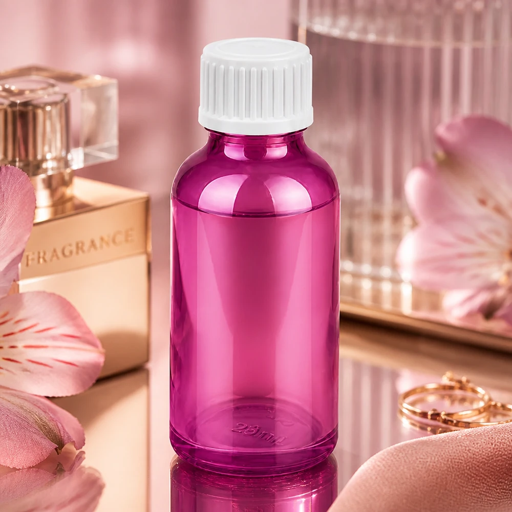 30ml druppelfles 0,9mm wit standaard PurpleLine. UT18/30 Stijlvolle paarse druppelflacon 30ml perfect voor zelfgemaakte parfums en geuren