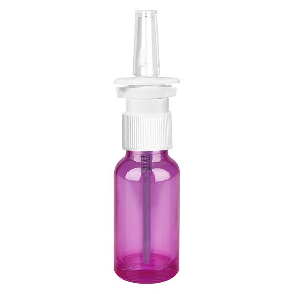 20ml neussprayfles wit/transparant standaard PurpleLine. UT18/20