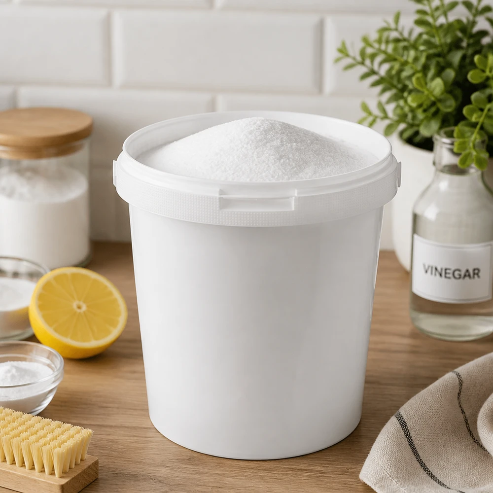 Witte multifunctionele emmer van 10,7 liter, gemaakt van PP, geurloos en geschikt voor levensmiddelen