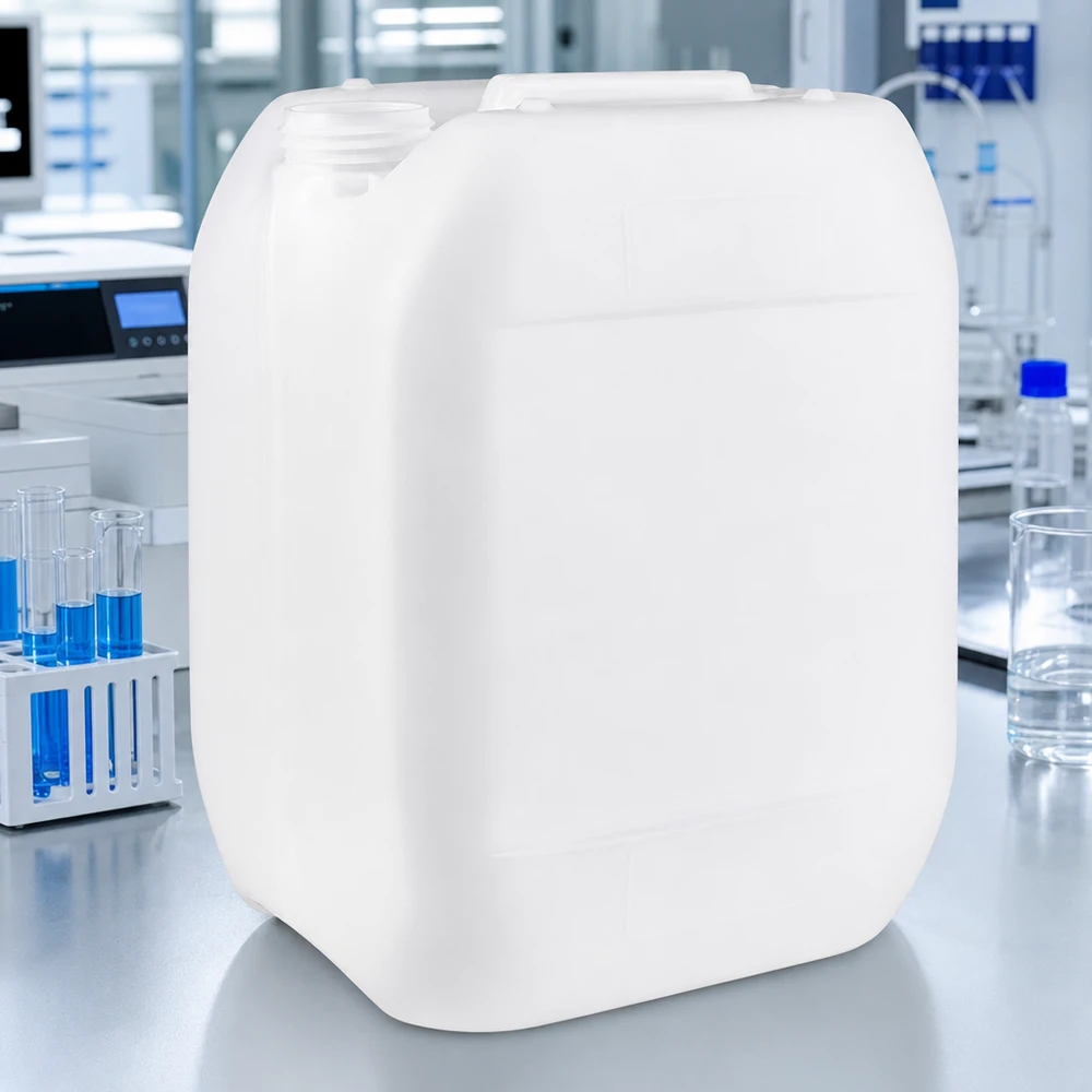 10l jerrycan, UN-toelating, zonder schroefsluiting Industriële jerrycan met een inhoud van 10 liter, vervaardigd uit voedselveilige HDPE-kunststof, zonder deksel
