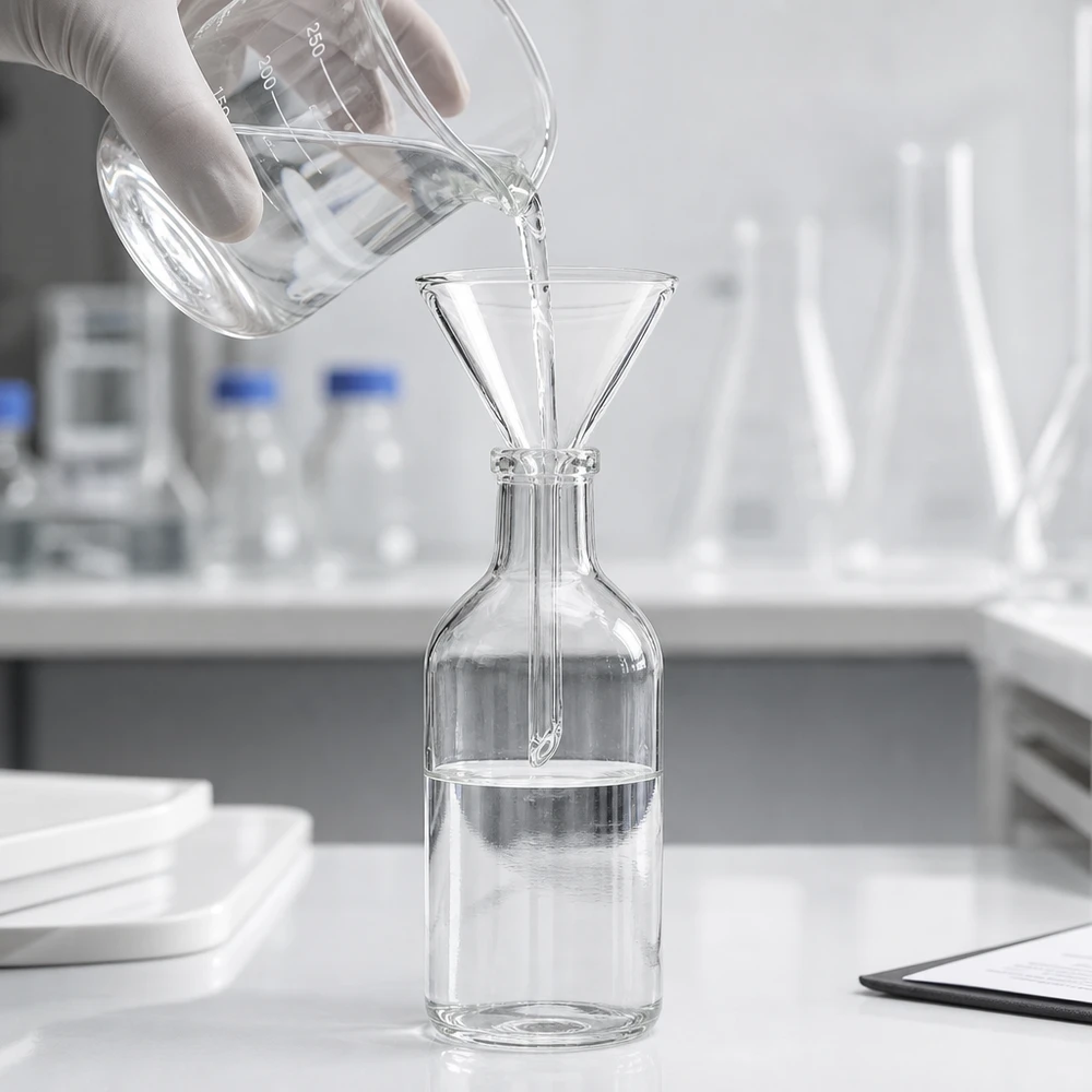 Glazen trechter Ø 35mm - borosilicaat 3.3 - 60° hoek