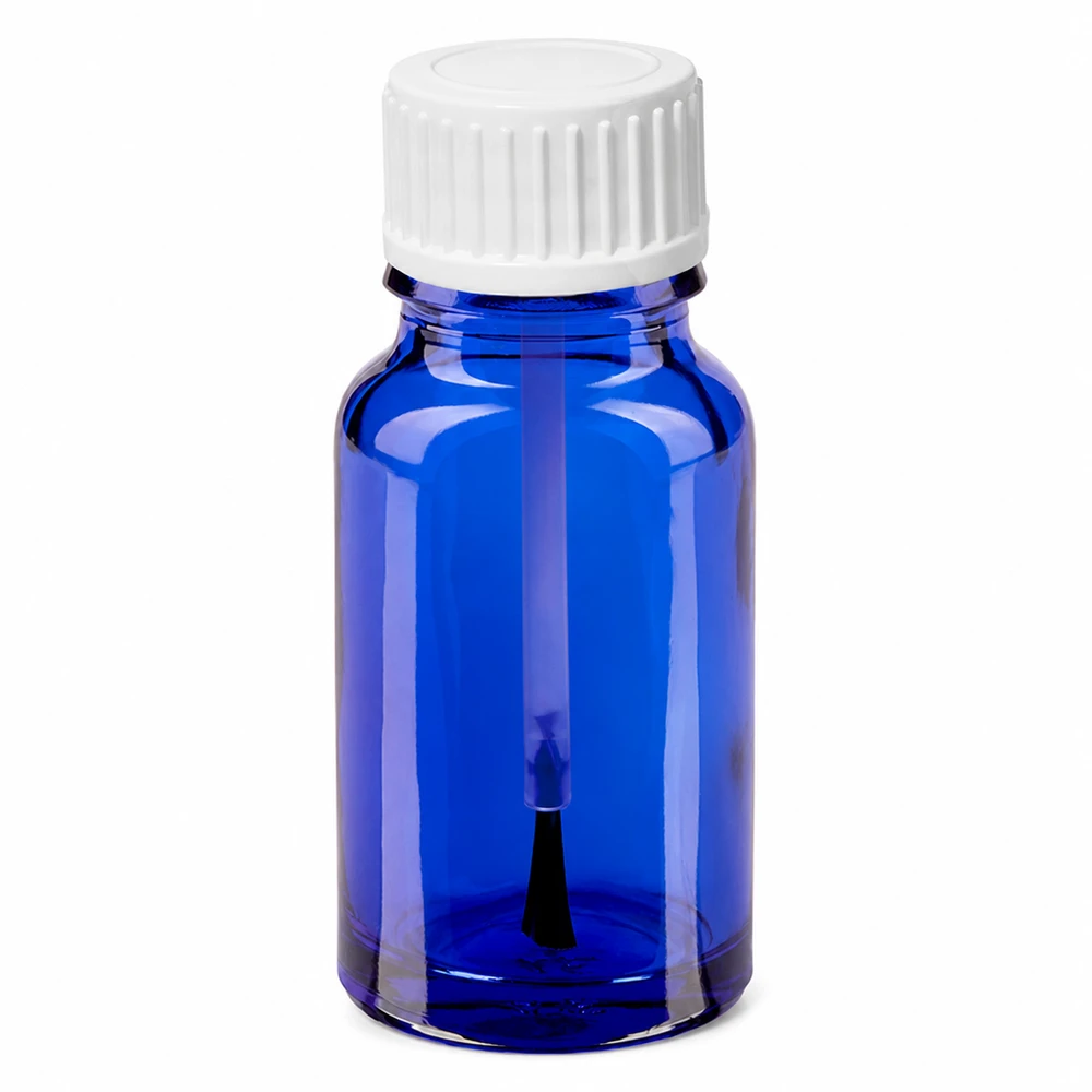 10ml BlueLine glazen borstelfles met praktische borstelbevestiging