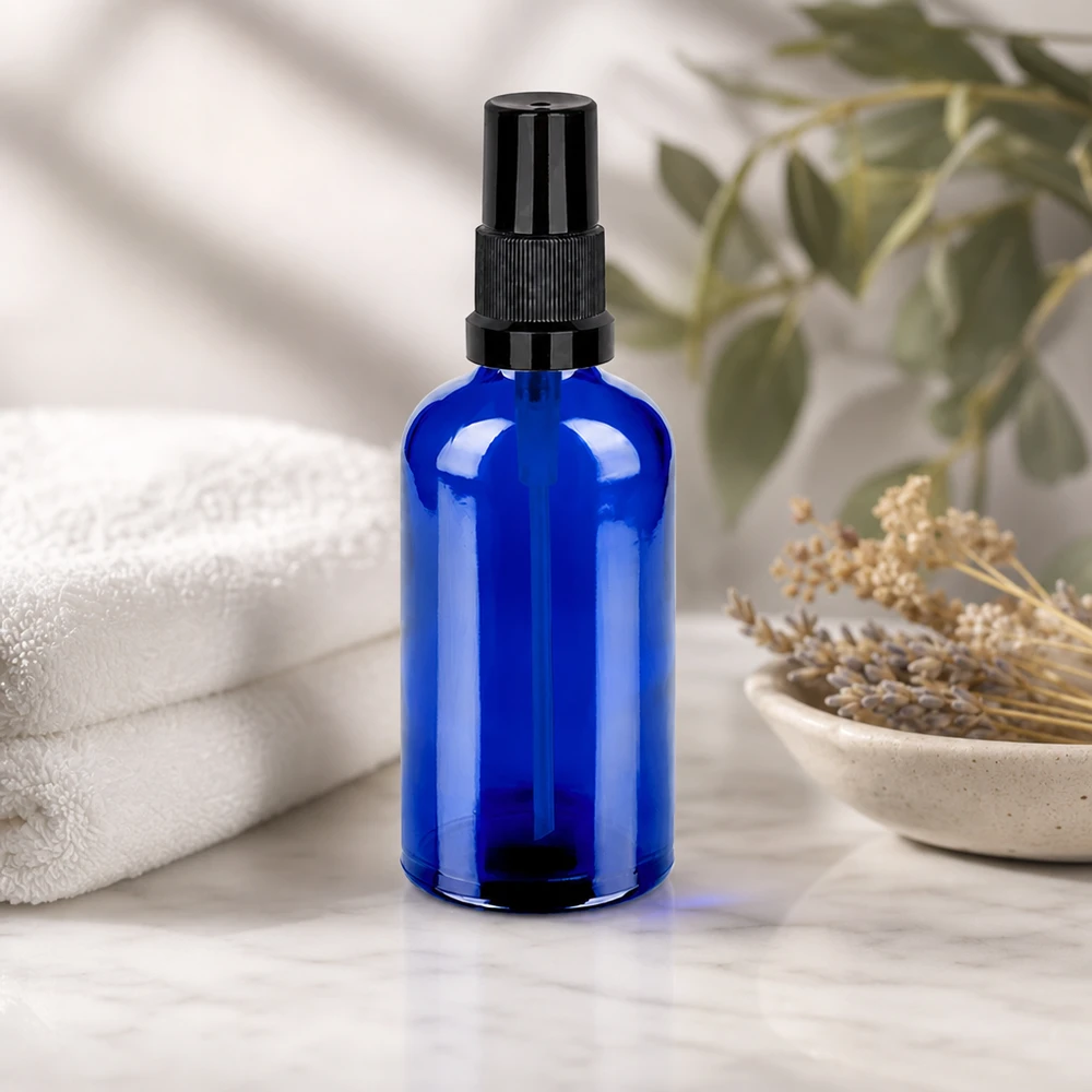 100ml spuitfles zwart STD BlueLine UT18/100 Elegante blauwe spuitfles 100ml - STD BlueLine ontwerp voor professionele toepassingen