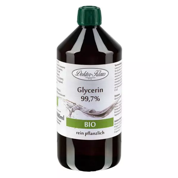Bio-glycerine 99.7% in bruine 1000ml PET fles met VR - E 422