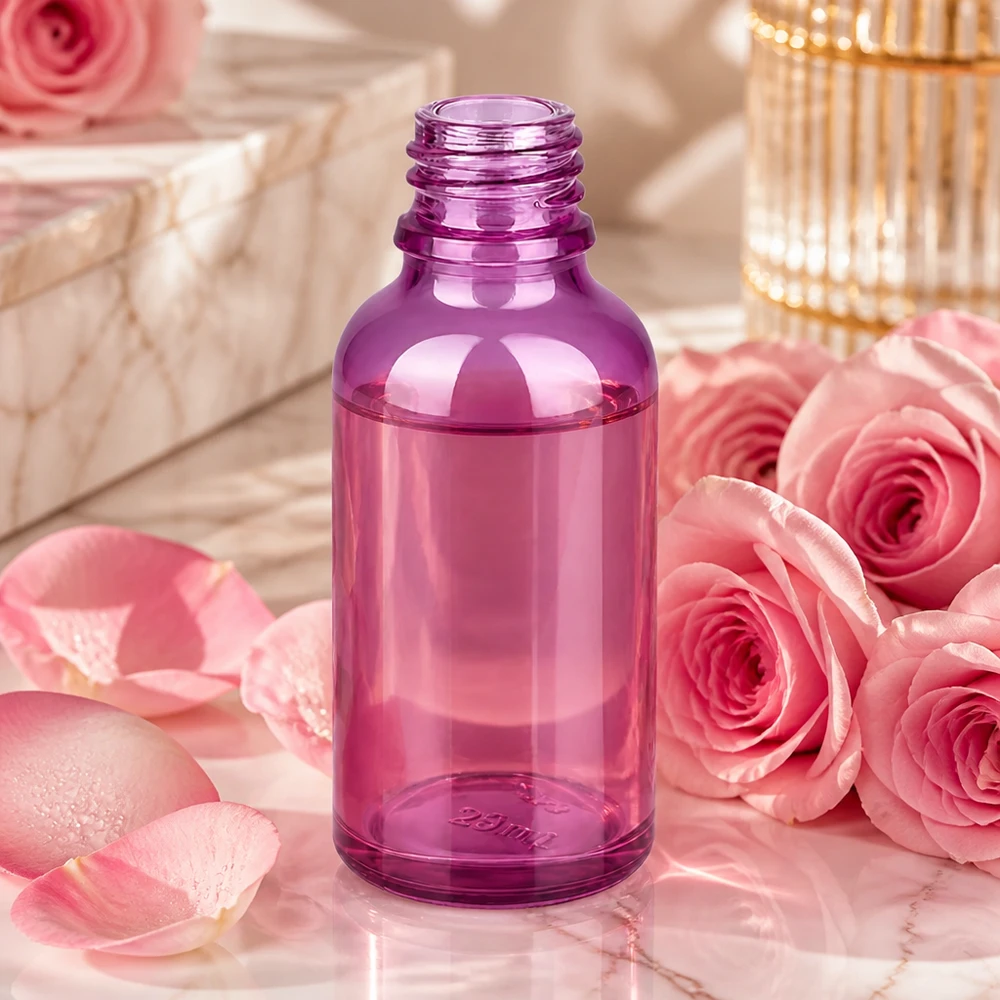 30ml PurpleLine fles in elegant paars ontwerp, ideaal voor parfums en schoonheidsproducten