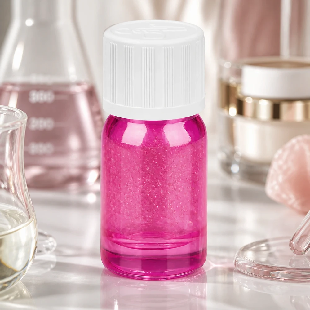 Lichtbeschermingsflesje 5ml van getint glas met verzegelde dop voor actieve ingrediënten