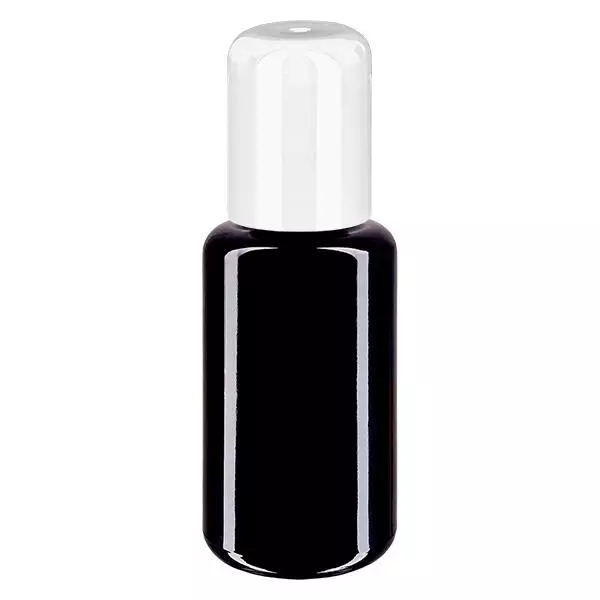 Apothekersflesje violet. 30ml roll-on dop wit Apothekersflesje violet. 30ml roll-on dop wit
