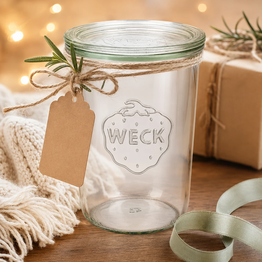 WECK RR100 glazen pot van 850 ml met glazen deksel