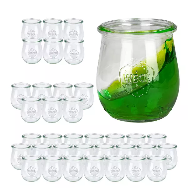 Set van 36 Weck potten 220 ml tulpenpotten Set van 36 Weck potten 220 ml tulpenpotten