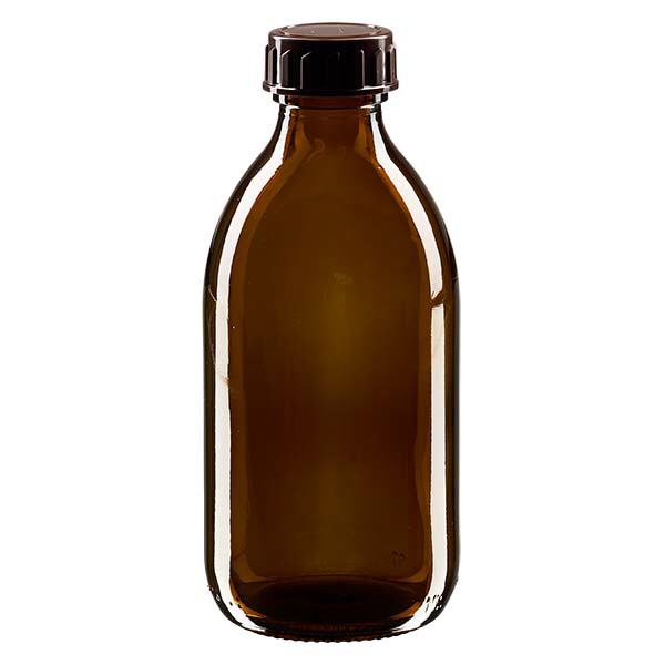 250ml Euro-medicijnfles bruin met bruine schroefsluiting 250ml Euro-medicijnfles bruin met bruine schroefsluiting