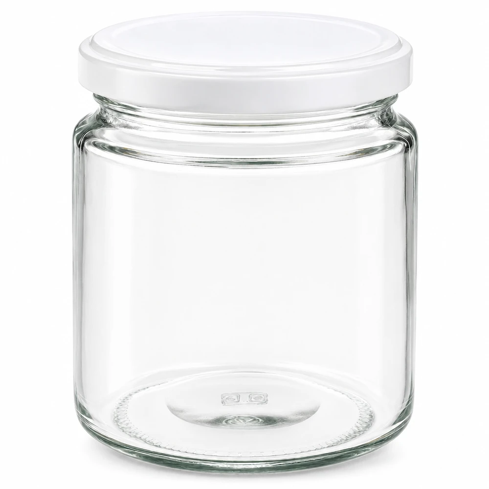250 ml honingpot met wit BasicSeal deksel UNiTWIST, lege glazen pot voor honing en jam