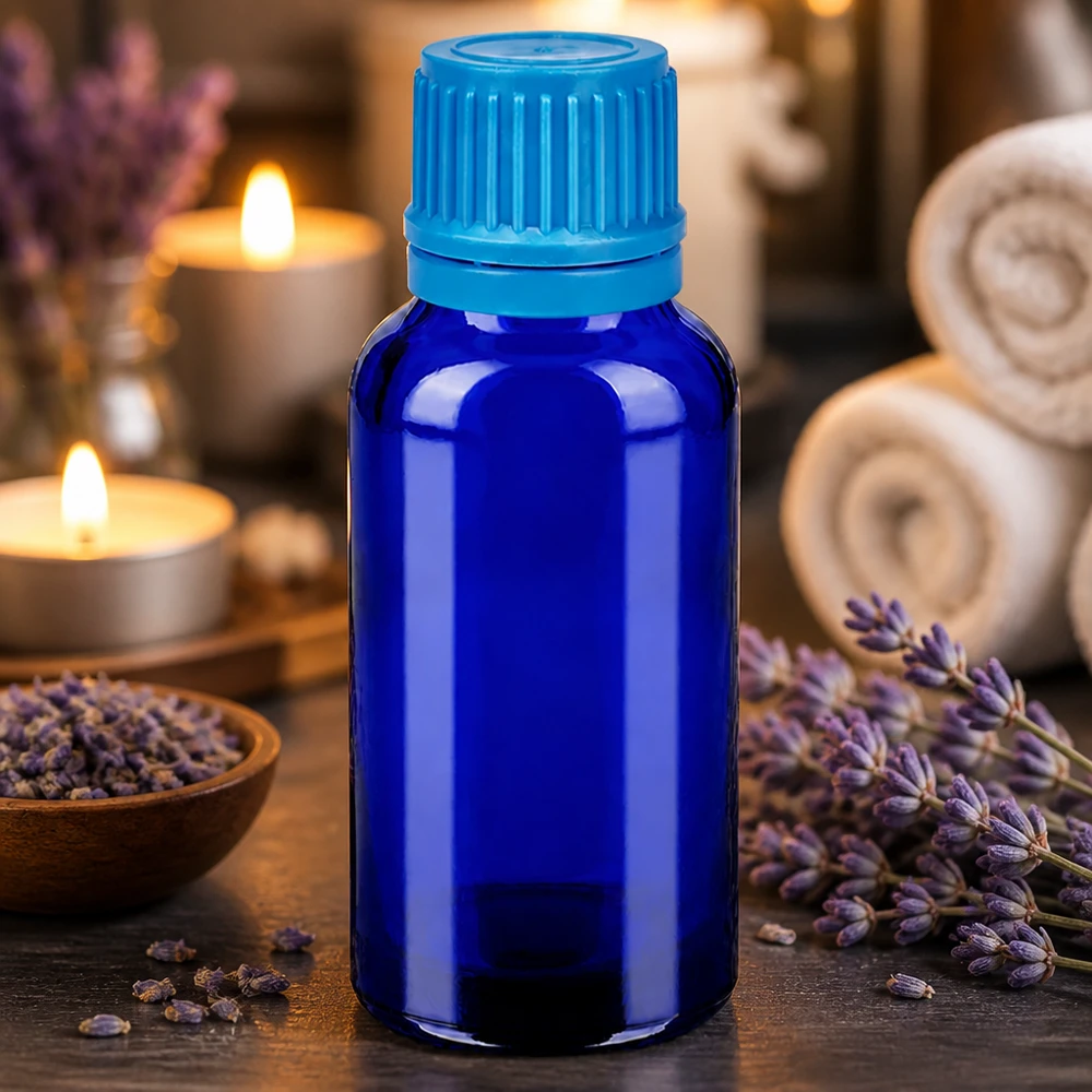 Premium violet glazen flesje 30ml met optimaal formaat voor op reis en onderweg