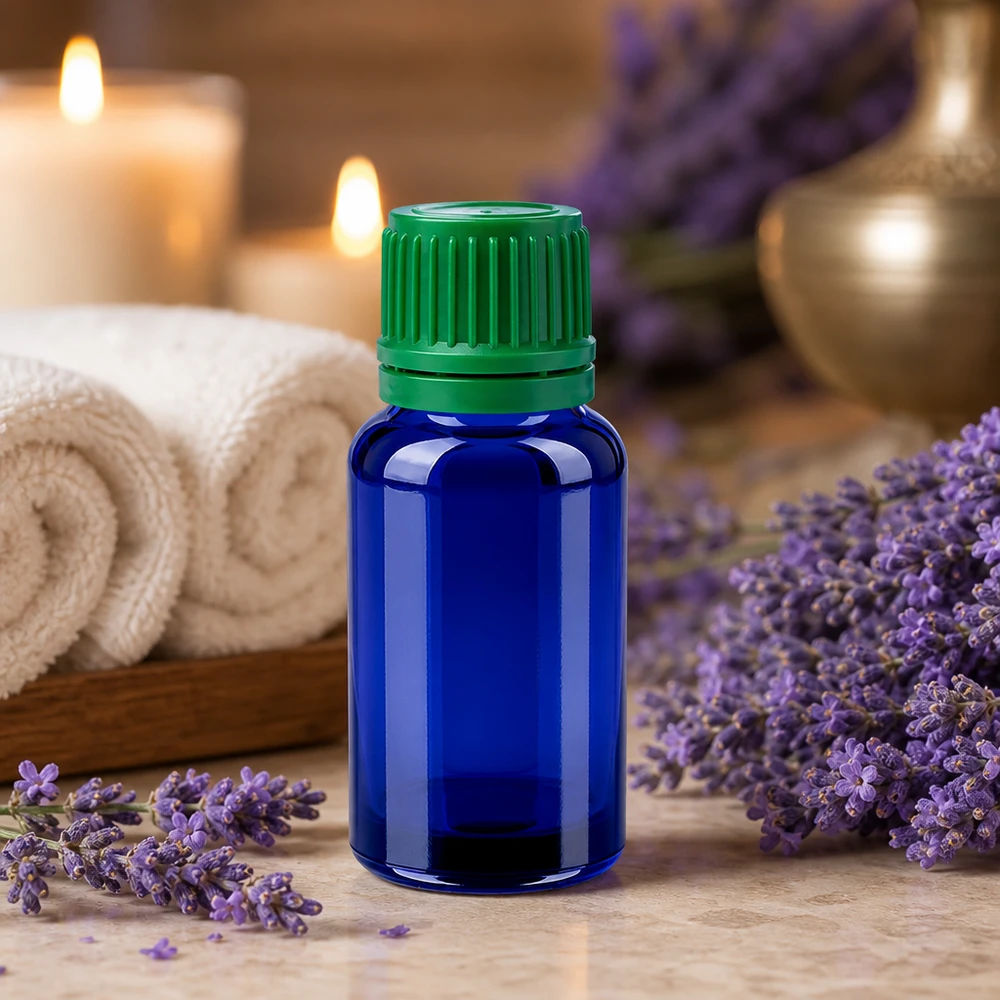 20ml kobaltblauw apothekersflesje met druppeldop voor wellnesstoepassingen