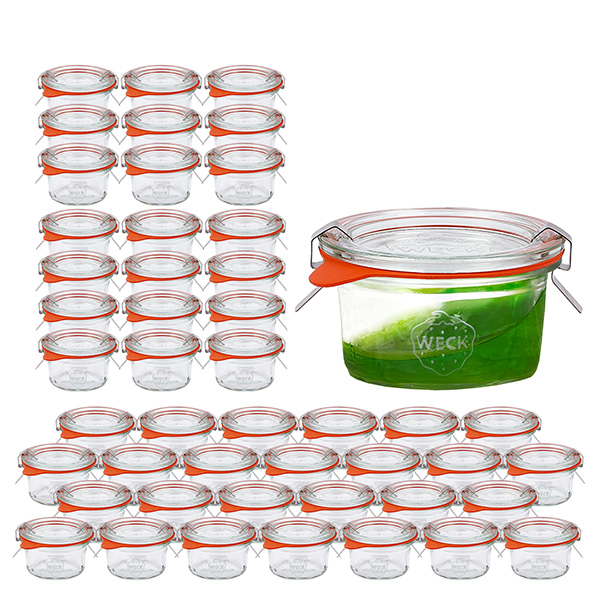 Set van 48 Weck bekers van 50 ml met 48 glazen deksels Set van 48 Weck bekers van 50 ml met 48 glazen deksels