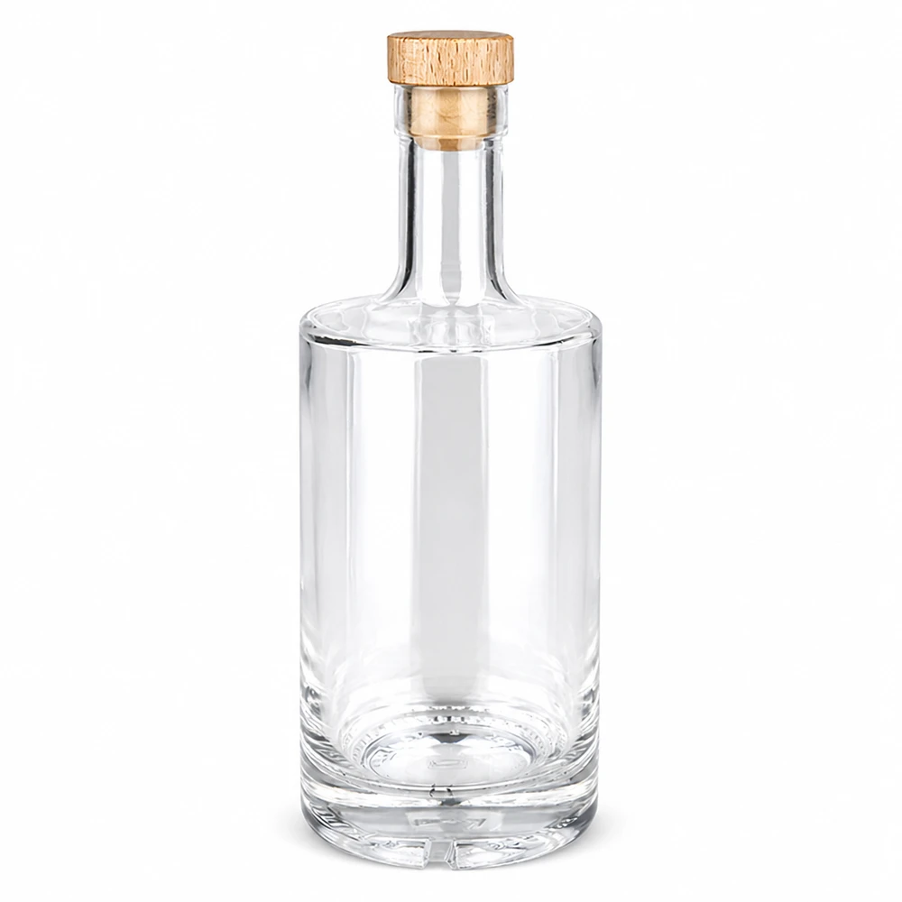 500 ml glazen fles Nora met houten handgreepkurk UNiTWIST® 500ml glazen fles Nora met houten kurk UNiTWIST - helder glas leeg met houten kurk